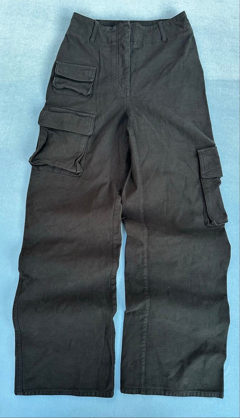 Wilfred Free Aritzia Black Cargo Pants Wide Leg Utility High Rise Women’s Size 0